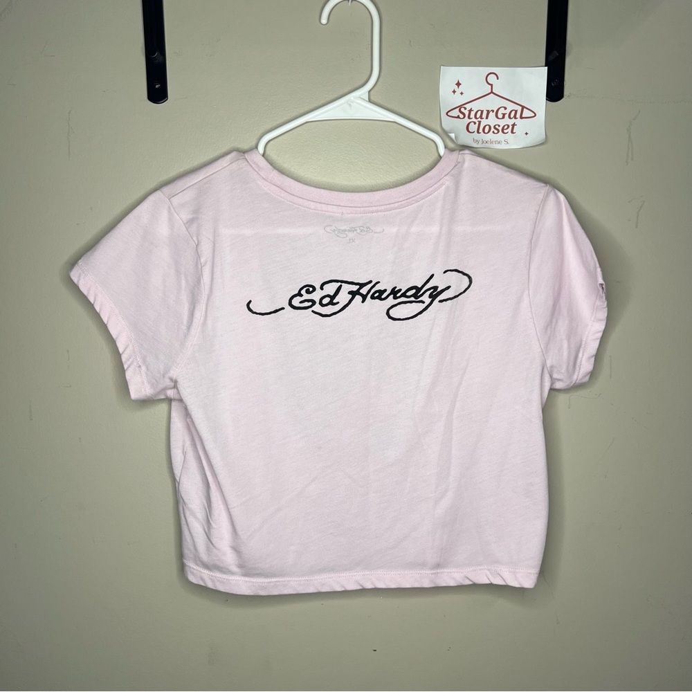 NWOT | Ed Hardy | Brave Hearts Never Die | Pink | Crop Top | XL - Picture 6 of 7